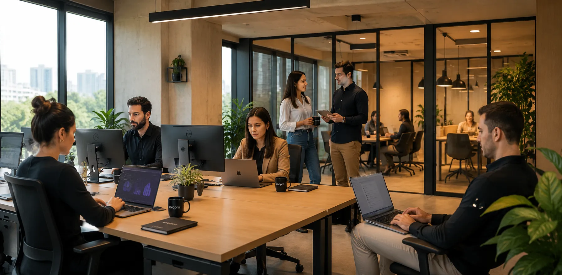 Equipe em reunião de consultoria